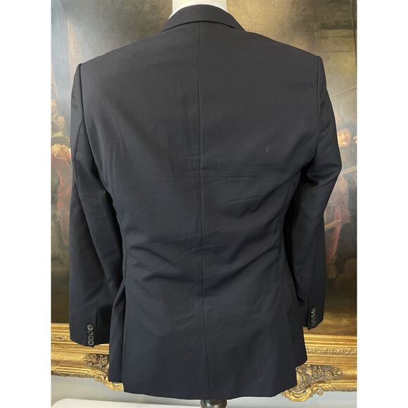 Reiss 40R Black Mohair Wool Pindot Textured Minimal Structure 2Btn Blazer Jacket - Picture 10 of 10